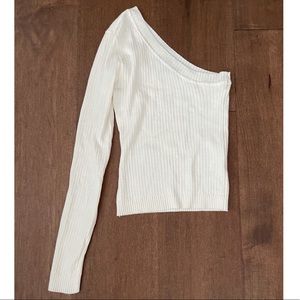 LULU’S One Shoulder Knit Long Sleeve Top